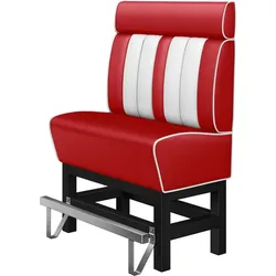 Diner Hochbank | Rot | B:H 100 x 158 cm | Gestreift | Leder | American Diner Möbel, American Hochbank, Thekenbank