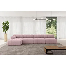 altdecor Ecksofa modulares Sofa Razon-L3 - 380x160x70 cm Rosa Cord