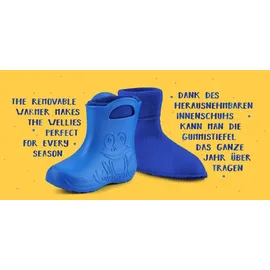 Ladeheid Eva Kinder Jungen Mädchen Gummistiefel Regenschuhe gefüttert LA-CA-03 (Metallisches Blau/Marineblau-2, 34/35 Eu) - 34/35