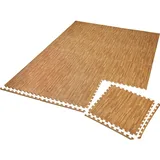 Tectake tectake® Schutzmattenset, 12-teilig mit 24 Randstücken, weich und rutschfest, leichte Reinigung und flexibel erweiterbar