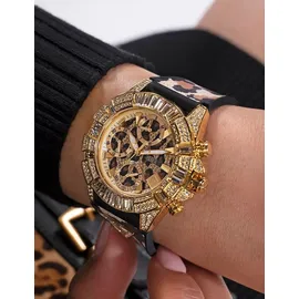 GUESS Damen Armbanduhr 40th Anniversary Special Edition Leopard Gold-Ton GW0814L3