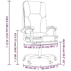 vidaXL Bürostuhl mit Massagefunktion Polyester Taupe