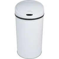 Sensor-Mülleimer, ca. 40 l, weiß - Weiß/Silber