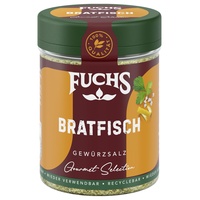 Fuchs Gourmet Selection Klassisch/Heimisch – Bratfisch Gewürzsalz, Nachfüllbares Bratfisch Gewürz, Salz Zum Marinieren Von Fisch, Meeresfrüchten & Co, Vegan, 80 G
