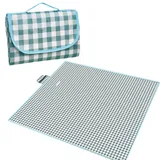 Huixinue Picknickdecke 200x200 cm,Outdoor Picknickdecke Wasserdicht,Faltbare Picknick Decke,Tragbare Waschbar Stranddecke,Picnic Blanket mit Tragegriff,Für Camping Wandern Park Strand. (Blau)
