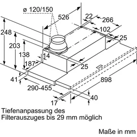 Constructa CD30976 Flachschirmhaube 90 cm Silber
