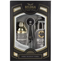 Beluga Gold Line Noble Russian Vodka 40% Vol. 0,7l in Geschenkbox mit Pinsel und Shaker