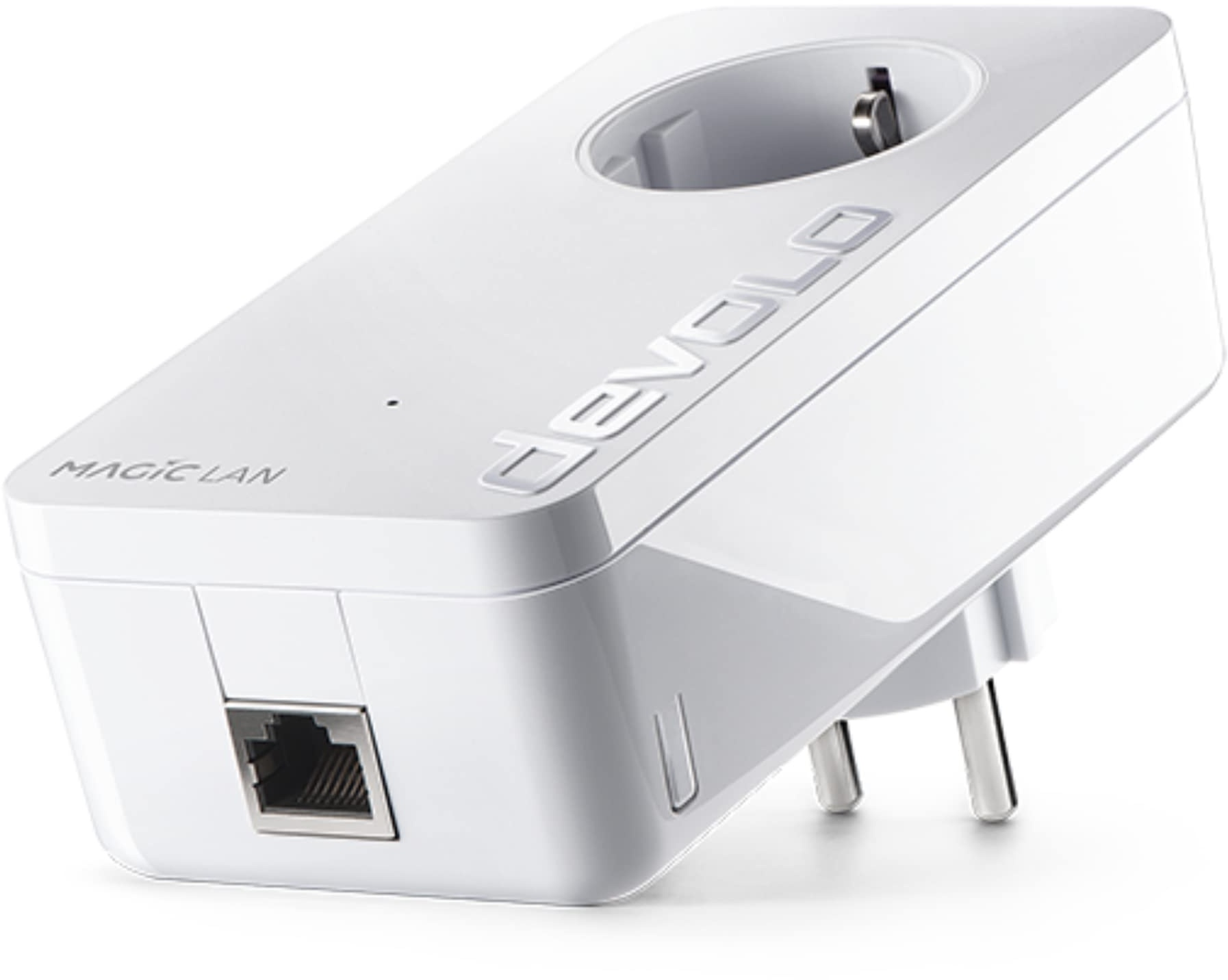devolo Magic 2 LAN Erweiterungsadapter, LAN Powerline Adapter -bis 2.400 Mbit/s, ideal für Gaming & Home Office, 2x Gigabit LAN Anschluss, dLAN 2.0, weiß