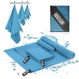 Libershine Mikrofaser Handtuch 3er Set - Groß 180×180cm & Klein 80×40cm+30x60cm, Schnelltrocknend Microfaser Sporthandtuch, für Reisehandtuch, Badetuch, Fitness & Sport Handtücher und Strandtuch