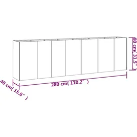 vidaXL Hochbeet 280 x 40 x 80 cm Cortenstahl