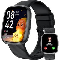Alutoria Smartwatch Kinder-Uhr für Jungen Mädchen Teens mit über 120 Sportmodi Wecker Schrittzähler Spielen-IP68 Armbanduhr Kinder smart Watch ... - Schwarz