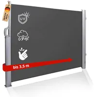 Noor Seitenmarkise 200 x 350 cm Anthrazit Polyester