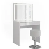 Vicco Schminktisch, Sherry, Weiß/Weiß Hochglanz, 81.4 cm
