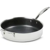 Livington Titan Pan Bratpfannen 28 cm mit Deckel, Edelstahlmatrix und Diamantveredelter