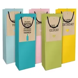Flaschentragetasche Packpapier sortiert 4014-24362 36x12x10cm