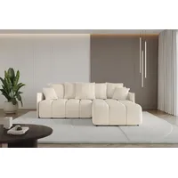 Altdecor Ecksofa mit Schlaffunktion und Bettkasten LONLI-L 251x189x68 Beige