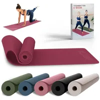NEOLYMP Yogamatte rutschfest Gelenkschonende Fitnessmatte Größe 183L x 61B x 0,5D cm in Lila Aubergine
