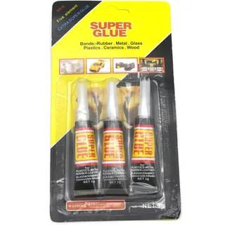 3 Stk. Super Glue Super Kleber für Gummi, Metall, Glas, Kunststoff, Kermamik,...