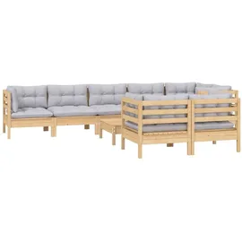 vidaXL Garten-Lounge-Set 9-tlg. grau Kiefer