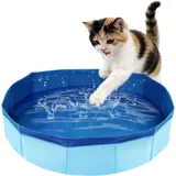 Katzenpool Faltbar Hundepool Klein, Mini Planschbecken für Katzen Pool 50×10cm,