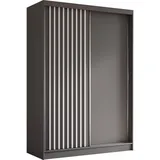 AX Living Schwebetürenschrank, Grau, Weiß, Kunststoff, Teilmassiv,Kiefer, Rechteckig, 150x216.1x61 cm, Hergestellt in Europa, FSC Mix, Reach, Schlafzimmer, Kleiderschränke, Schwebetürenschränke