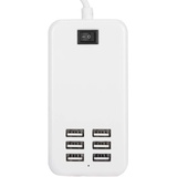 USB 4 Ports Hub, Ladestation mit Mehreren Geräten, Tragbare Schnellladestation mit 4 USB-Anschlüssen, 30W Desktop Ladeadapter für Home Office Reisen(EU)