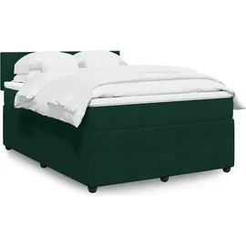 vidaXL Boxspringbett 140 x 200 cm Dunkelgrün