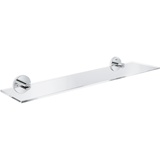 Grohe Start Glasablage (Stichmaß 380mm, Material: Glas/Metall, verdeckte Befestigung, langlebig),chrom, 41202000