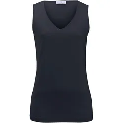 Jersey-Top V-Ausschnitt Peter Hahn blau, 36