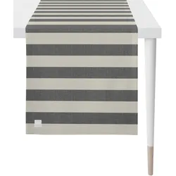 Tischläufer APELT "3967 Outdoor, Sommerdeko, Sommer", grau (grau, sand), B:46cm L:140cm, Polyester, Tischdecken, Jacquardgewebe