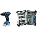 Bosch Professional 18V System Akku-Bohrschrauber GSB 18V-65 (bürstenloser Motor, Kopflänge 175) + Bosch 40x PRO Impact Mixed Set, 40-tlg. (für Beton, Weiche Fliesen, 200 x 107 mm)