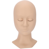 Mannequin-Kopf für Wimpernverlängerung und Mackup, Massage-Silikon-Übungskopf-Modell mit Wimpern, Trainings-Mannequin-Kopf ohne Haare(#5)