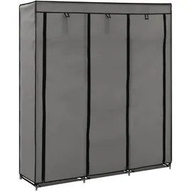 vidaXL Kleiderschrank mit Fächern und Stangen 150 x 175 x 45 cm Grau