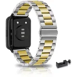 ZUREGO Metall Armband Für Huawei Watch Fit/Watch Fit 2 Armband Metall Frauen Männer, Metallarmband Edelstahl für Männer Kompatibel mit Huawei Watch Fit/Watch Fit 2 (I,Fit 2)