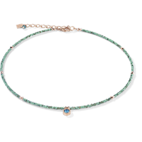 COEUR DE LION Halskette small crystal roségold & petrol 5033100624