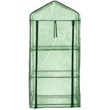 Royal Gardineer Folien-Gewächshaus, 3 Etagen, aufrollbare Tür, 59 x 126 x 39 cm, grün