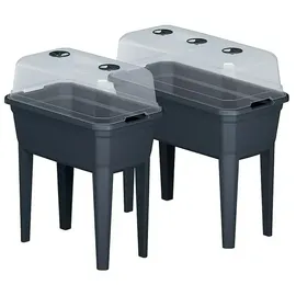 Prosperplast 3in1 Hochbeet Respana Eco (Anthrazit, Kunststoff, 36,8 x 59,6 x 75,3 cm)
