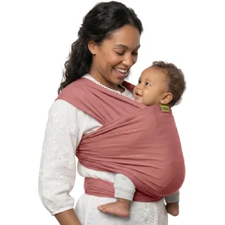Boba Babytragetuch ab Geburt bis 15 kg - Kuschelweiches & Stützendes Baumwollfrottee, Tragetuch Baby Neugeboren bis Kleinkind, Einfach zu Binden (Dusty Pink)