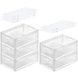 Proregal MegaDeal 5x Transparenter Eurobehälter LightLine mit offenem Griff und Auflagedeckel | HxBxT22x40x60cm | 46 Liter | Eurobox