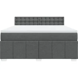 vidaXL Boxspringbett 180 x 200 cm Dunkelgrau