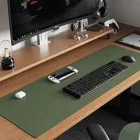 Große Schreibtischunterlage aus PU-Leder, wasserdicht, für Computertastatur, glattes Mauspad, rutschfester Tischschutz, Büroschreibtisch, Laptop-Matte zum Schreiben, Spielen (Grün, 80 x 40 cm)