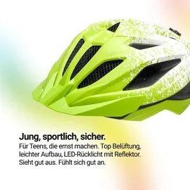 KED Street Jr. Pro 49-55 cm Kinder lime green white matt