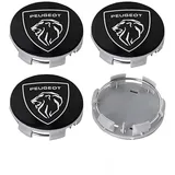 XWSBUDE 4 Stück Auto Radnabenkappen, für Peugeot 108 206 207 208 307 308 508 3008 60MM Dauerhaft Kratzfest Radnabenabdeckung Wasserdicht Staubdicht Reifen Felgen Zubehör,D