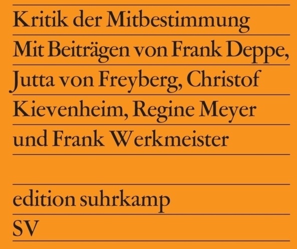 Kritik Der Mitbestimmung - Jutta von Freyberg  Taschenbuch