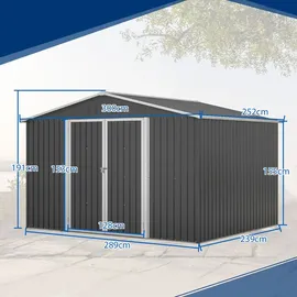 larfoek Gartenhaus 2,5 x 3 m Grau
