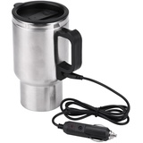 12V 450ml Auto-Heizbecher, Elektrischer Incar-Reise-Heizbecher aus Edelstahl, Reise-Heizbecher, Elektrischer Wasserkocher, Kaffee-Tee-Autobecher, Automobilelektronik