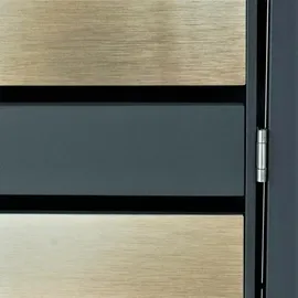 Mendler Mülltonnenverkleidung HWC-J81 68 x 117 cm gold