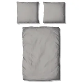 MY HOME Bettwäsche MY HOME "Desner", grau, B/L: 200cm x 200cm, 1 Stk., 2 Stk., Microfaser, B/L: 80cm x 80cm & 80cm x 80cm, 3 Stk., Microfaser, Obermaterial: 100% Polyester, Bettwäsche, Bettwäsche, Premium Qualität, 100 % Polyester, sehr weich, uni, ab 135x200 cm