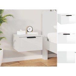 vidaXL Nachttisch Wand-Nachttisch Hochglanz-Weiß 34x30x20 cm weiß