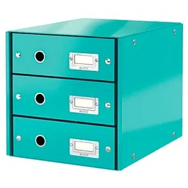 Leitz Schubladenbox Click & Store eisblau 6048-00-51, DIN A4 mit 3 Schubladen